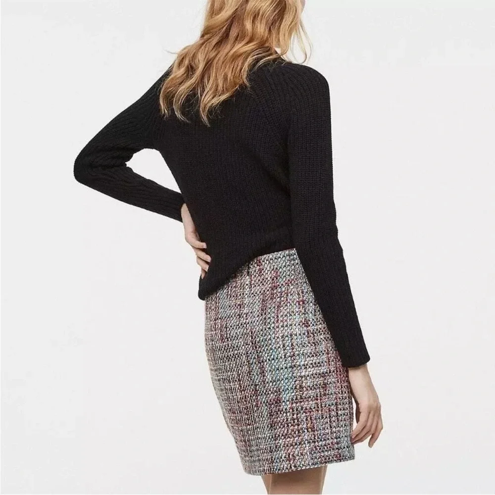 Loft Multi Color Tweed Mini Skirt Size 2P Fall Winter Preppy Academia Holiday